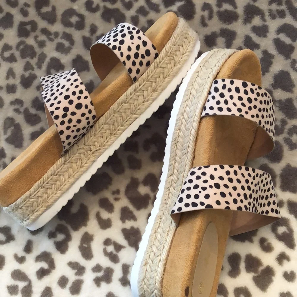 Mata Cheetah Priscilla Platform Espadrilles Women’s Shoes Size 9